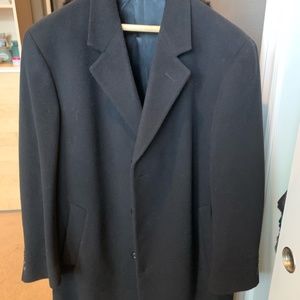 Men's Black Cashmere 3/4 length coat